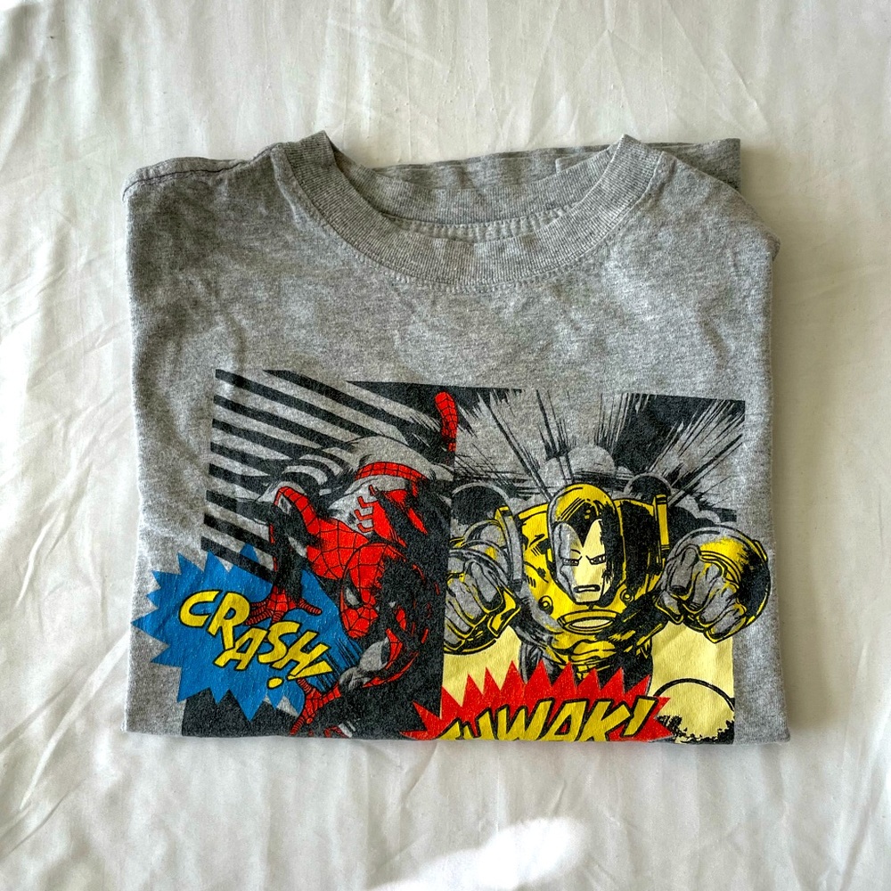 MARVEL KIDS GREY LONG SLEEVE SHIRT